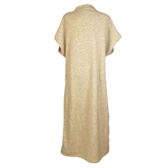 NEW ELOQUII 18/20 Short Sleeve Sweater Dress Oatmeal Neutral CozyCore Ruched - Picture 4 of 13